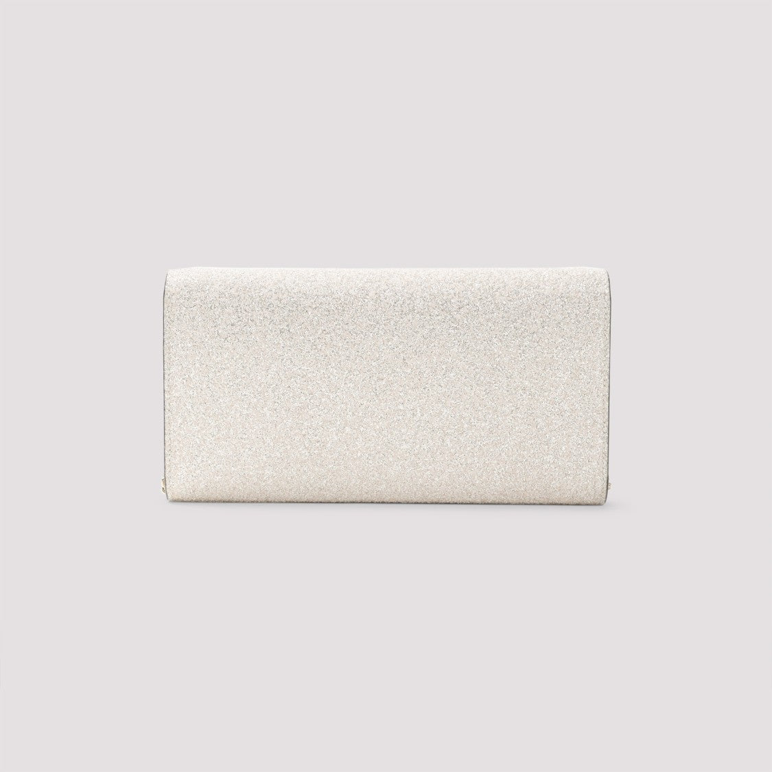 Jimmy Choo Glitter-Accented Leather Clutch With Chain Strap