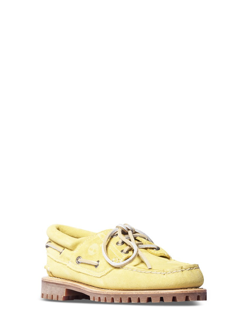 Timberland Moccasin Toe Suede Boat Shoes With Lace-Up Detailing