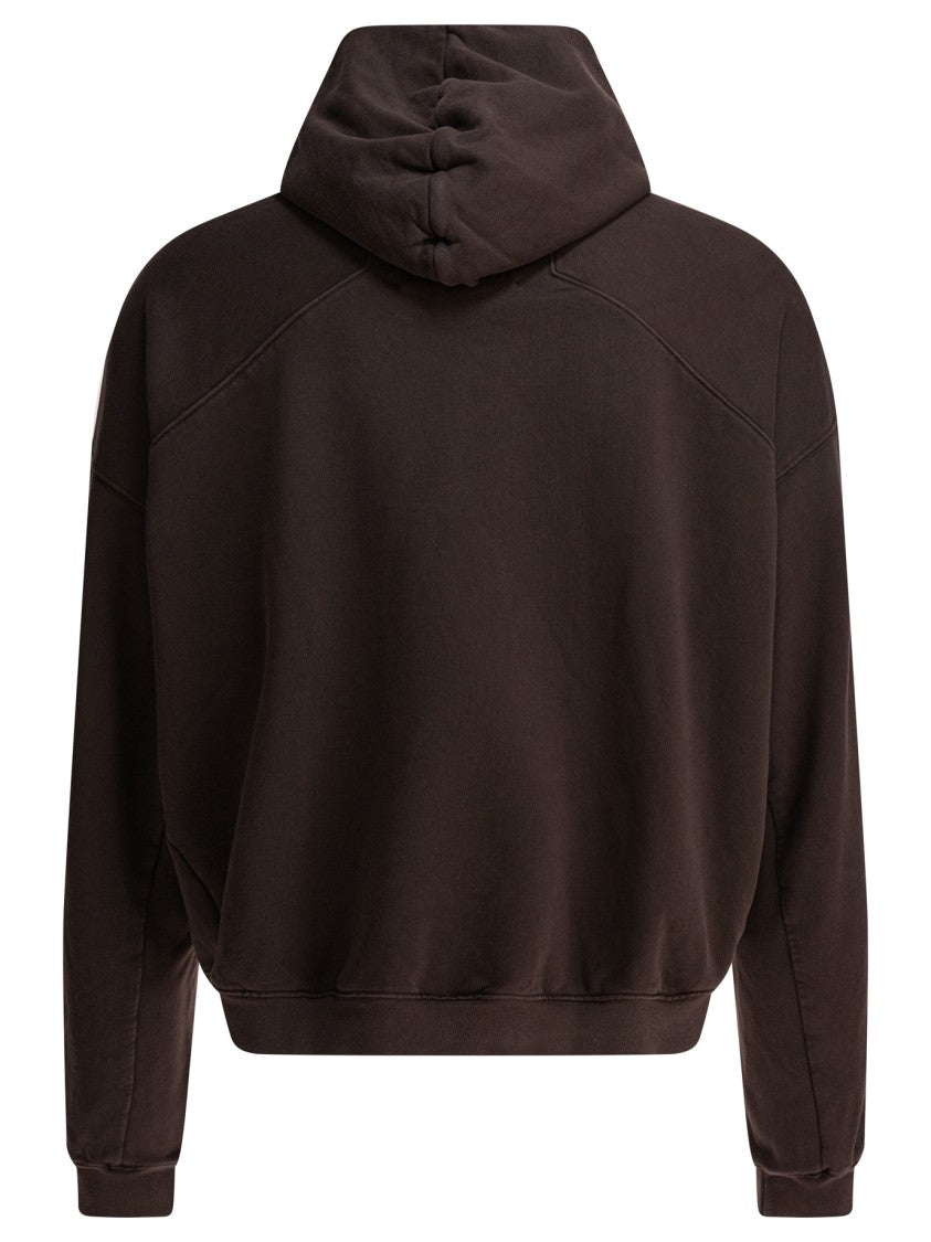Rrr123 Cropped Brown Sweatshirt With Graphic Text