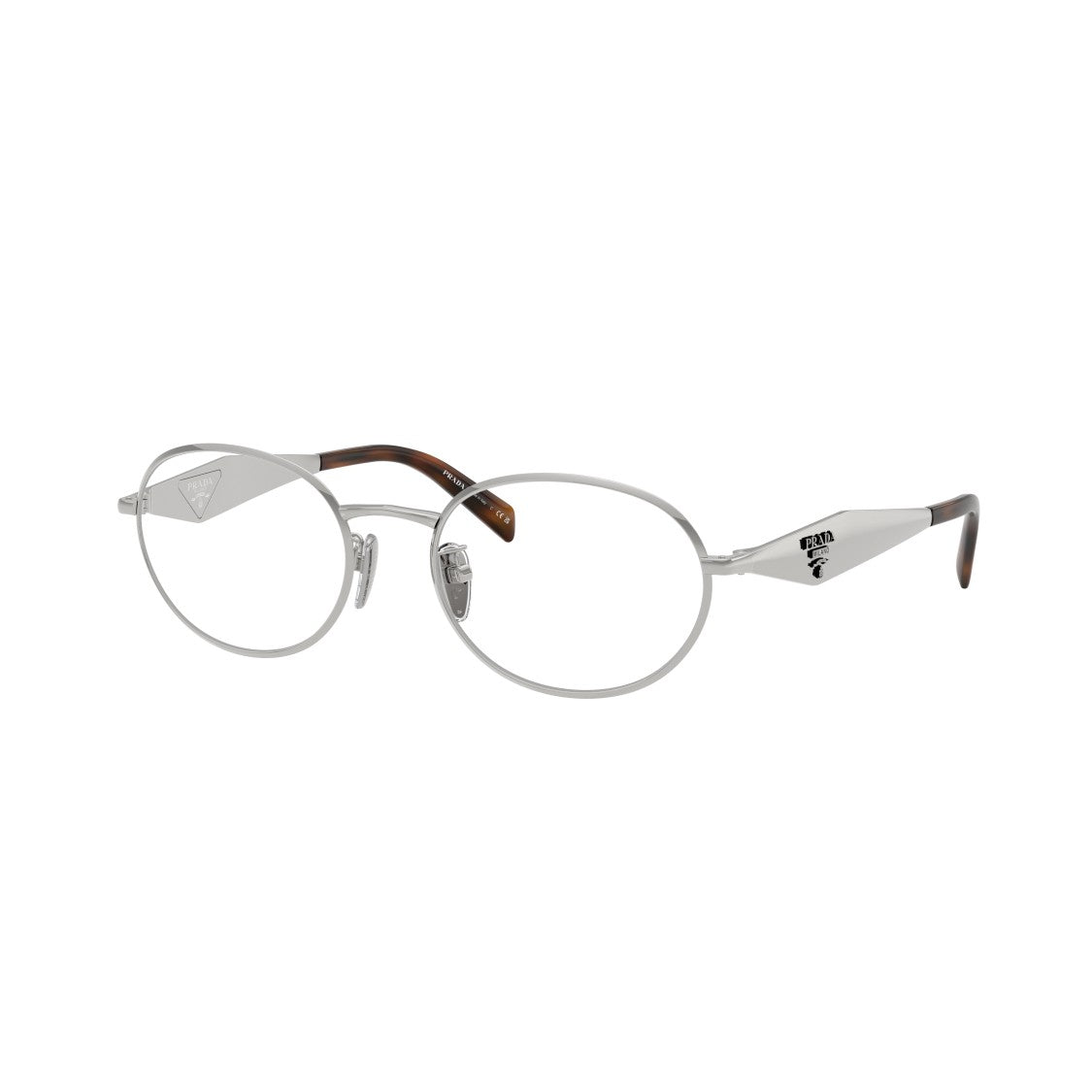 Prada 0Pr D53vd Oval Silver Metal Frame Eyeglasses