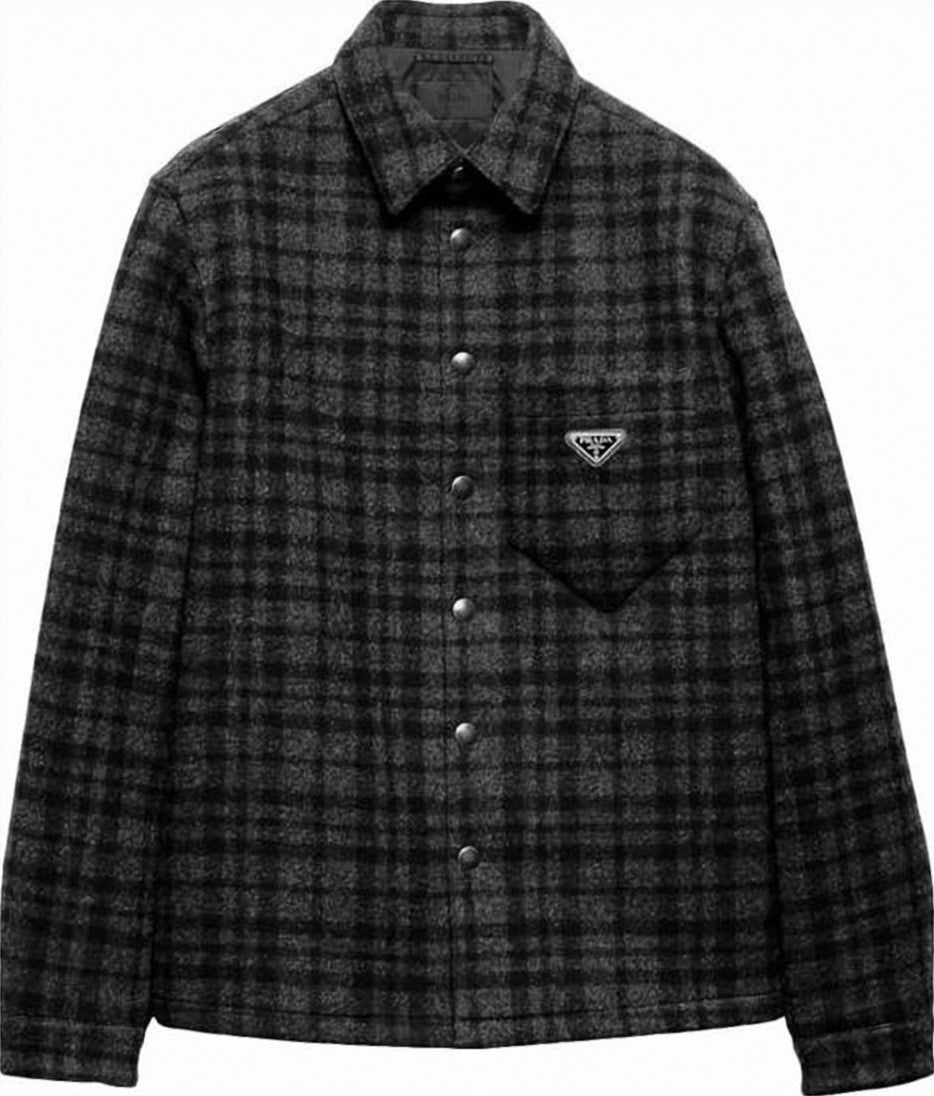 Prada Classic Plaid Wool Coat