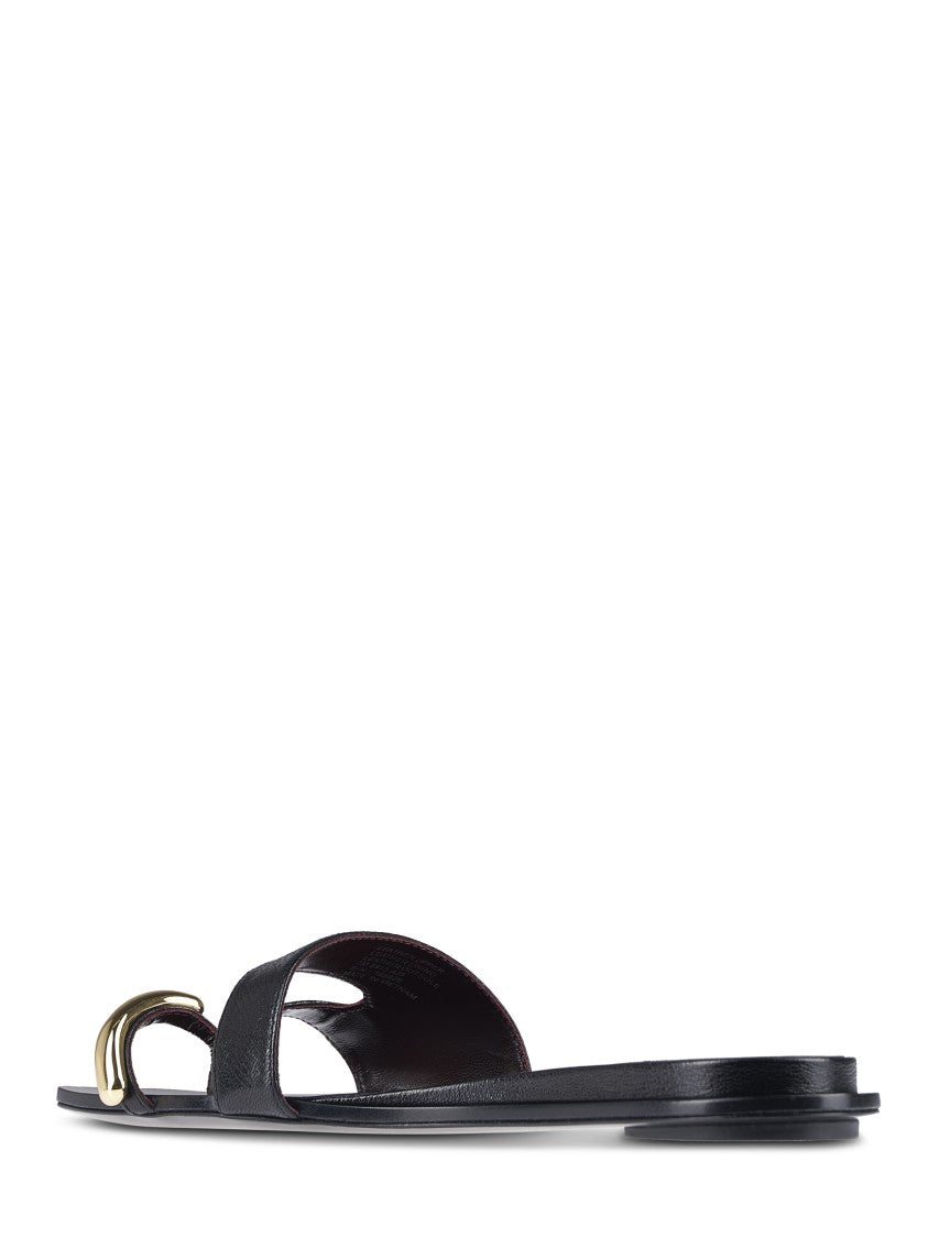 Tory Burch Pierced Slide Flat Shoes With Soft Caprine Leather