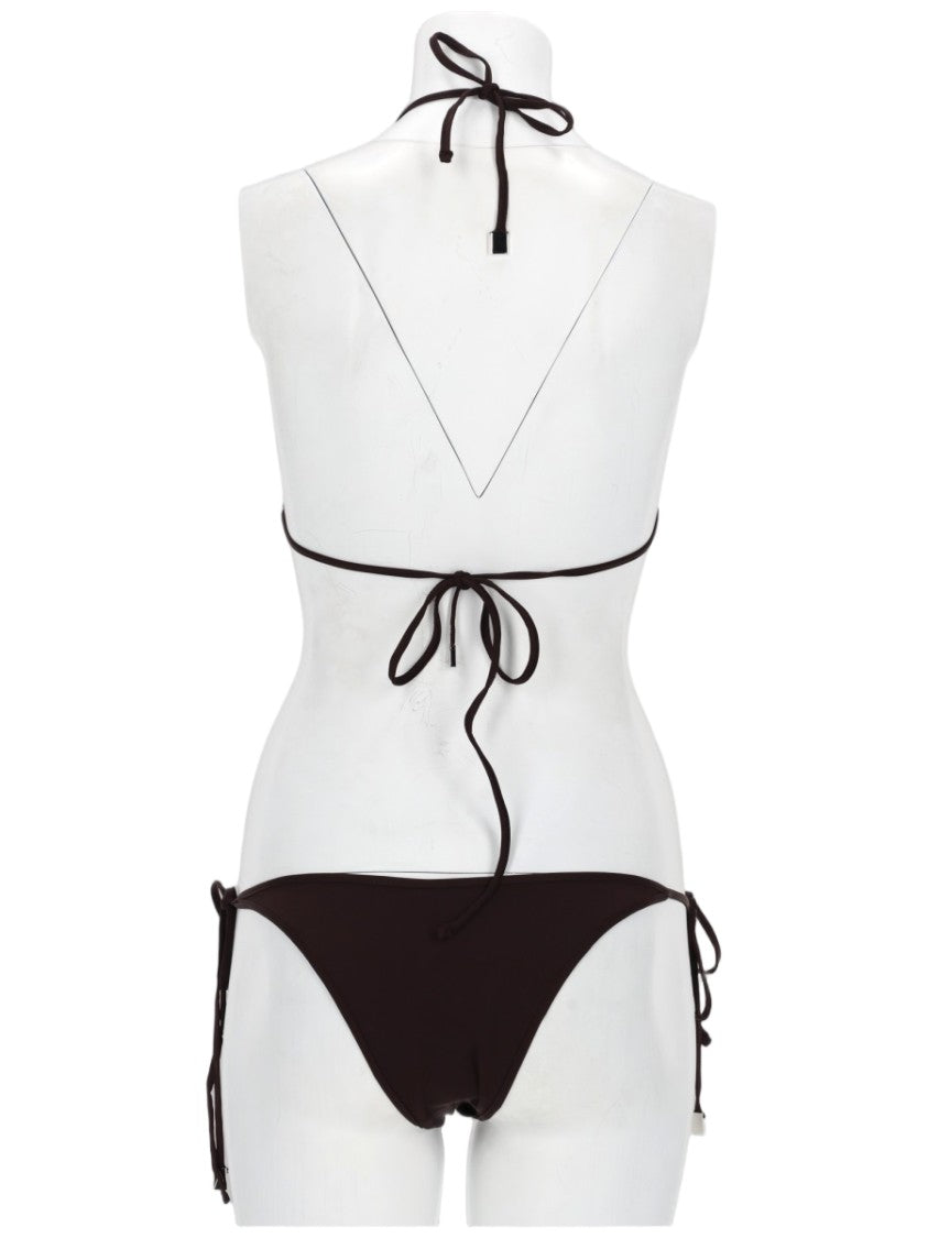The Attico Perforated Triangle Top Bikini Set