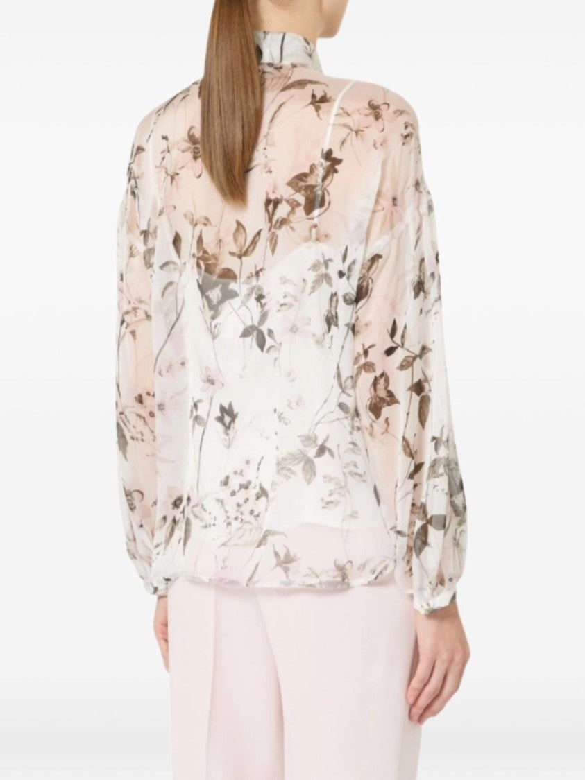 Max Mara White Blouse With Concealed Button Placket