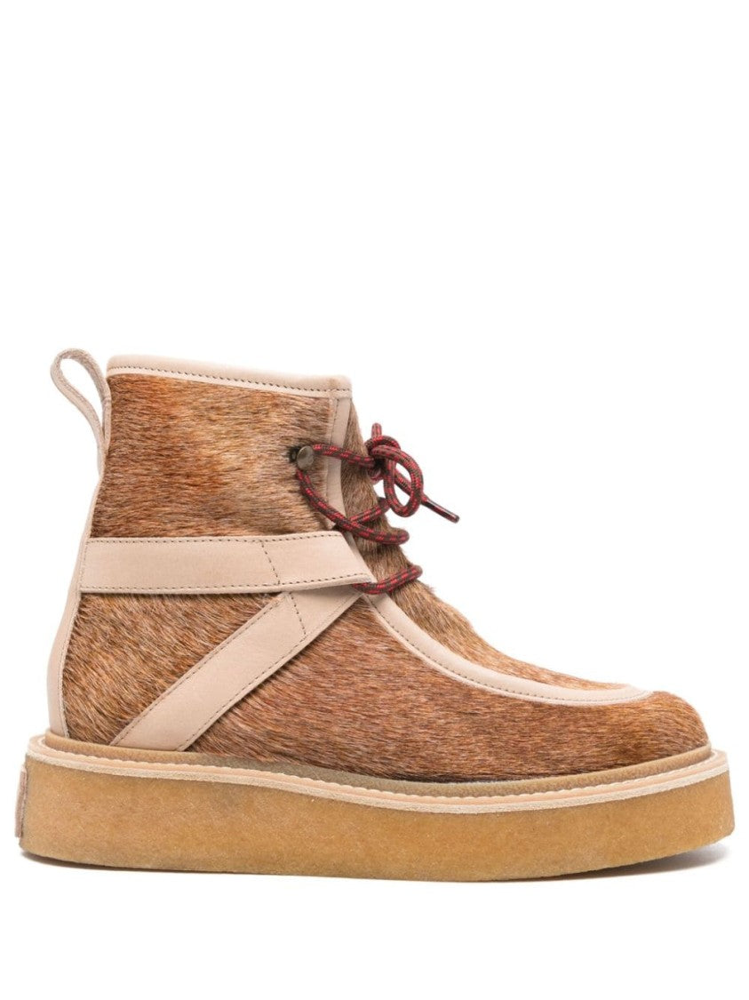 Kenzo Tobacco Brown Calf Hair Ankle Boots