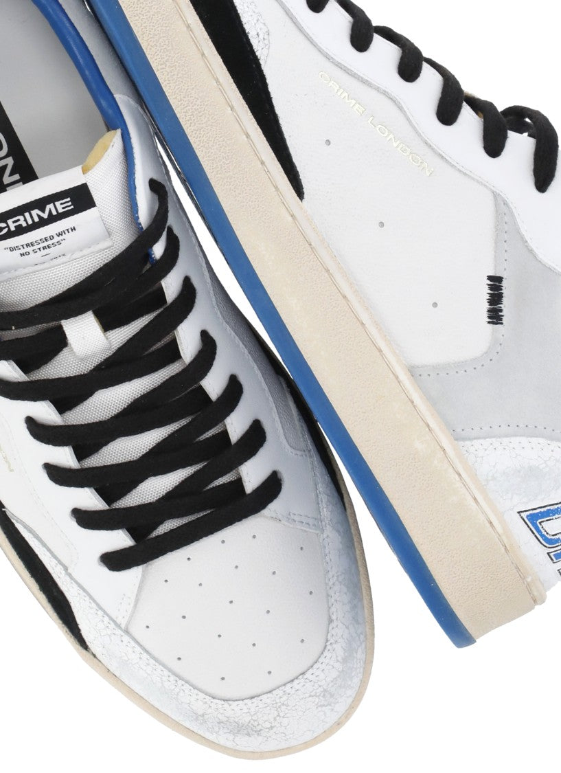 Crime London White Chelsea Used Effect Sneakers