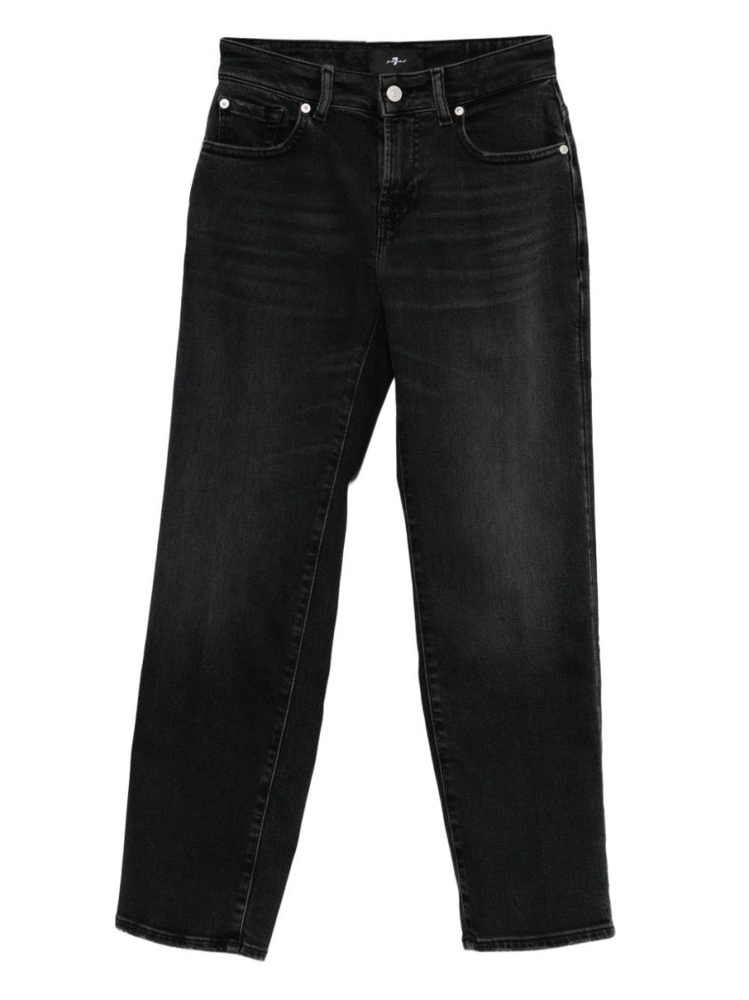 Seven Classic Black Jeans With Five-Pocket Design