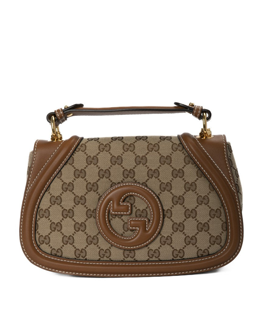 Gucci Small Gg Supreme Canvas Shoulder Bag With Leather Accents