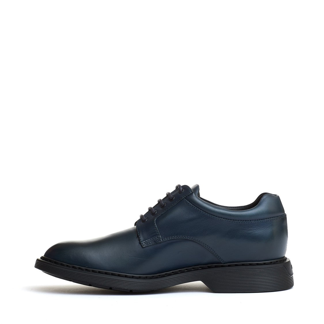 Hogan Blue Leather Lace-Up With Striped Bottom