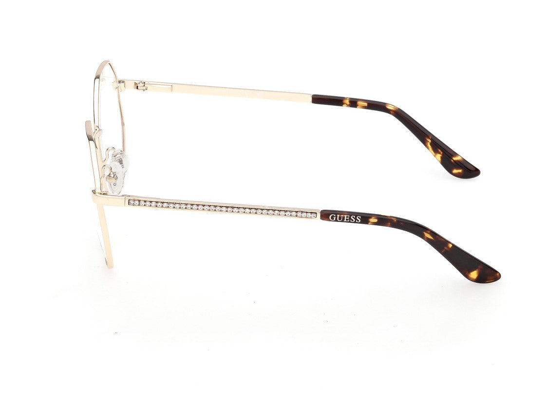 Guess Gold Gu50363 Geometric Metal Rhinestone Eyeglasses