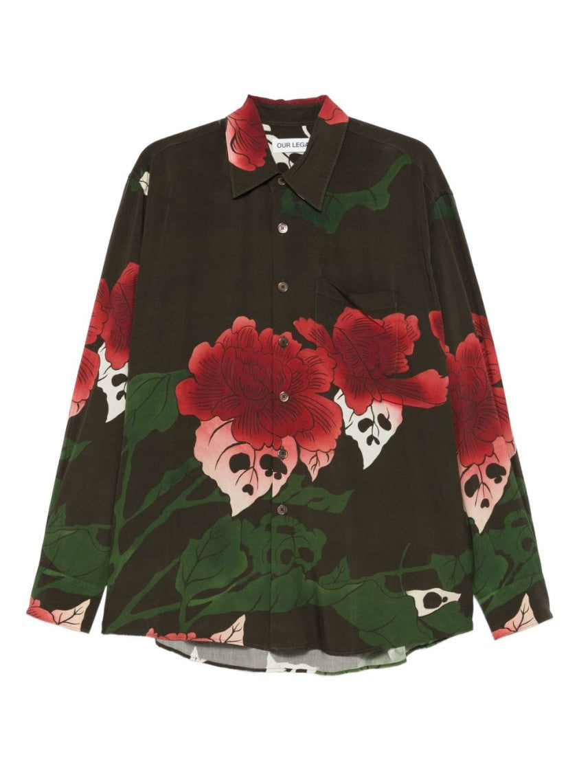 Our Legacy Relaxed Fit Floral Print Long-Sleeve Shirt