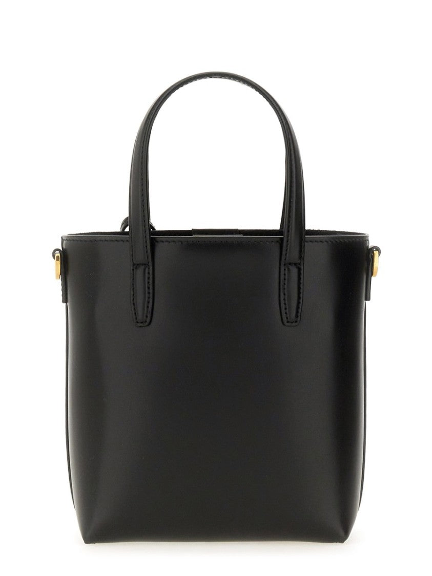 Saint Laurent Compact Structured Mini Tote With Gold-Tone Accents
