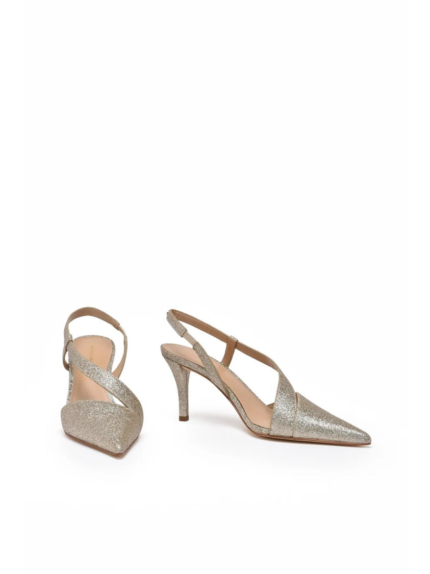 Michael Kors Gold Leather Glitter Pumps