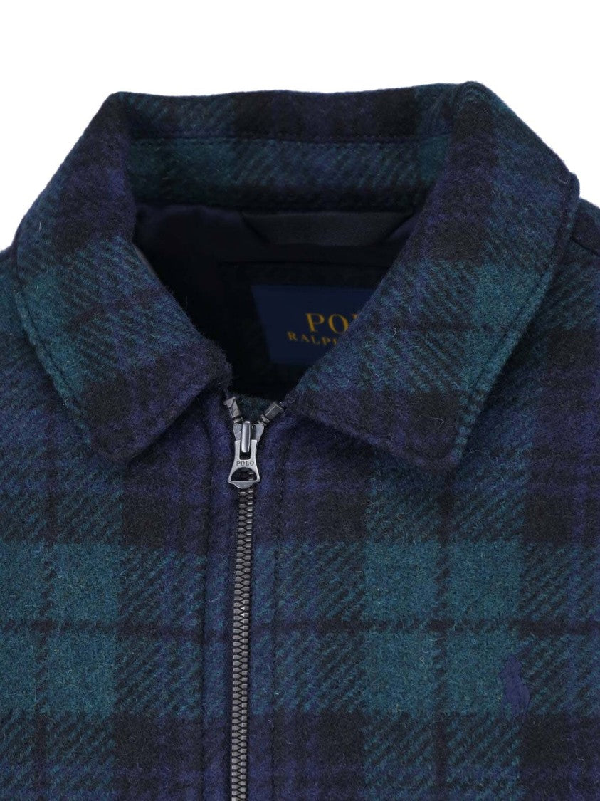 Polo Ralph Lauren Green Plaid Wool-Blend Zip-Front Jacket