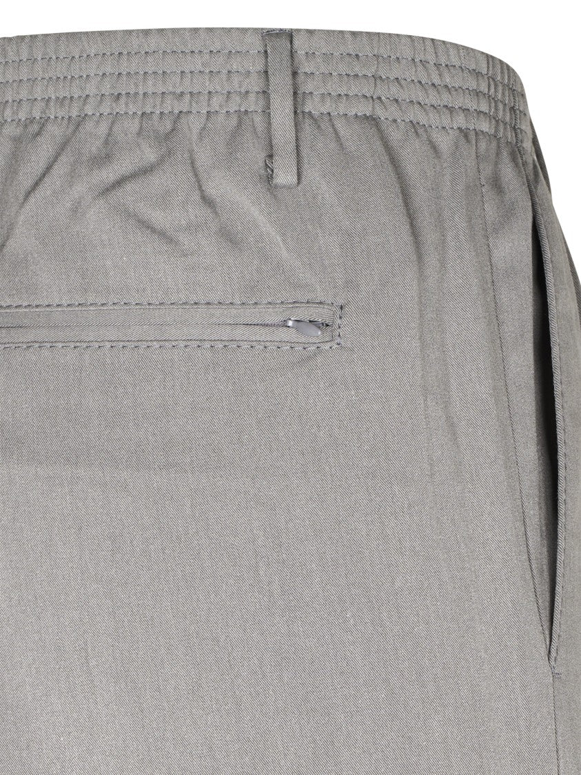 Cellar Door Straight-Leg Light Grey Trousers With Elastic Waistband