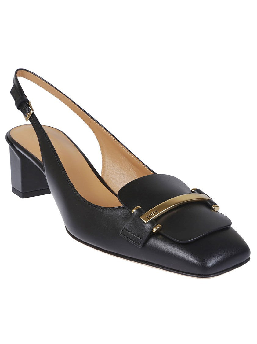 Tod's Slingback Heels With Square Toe