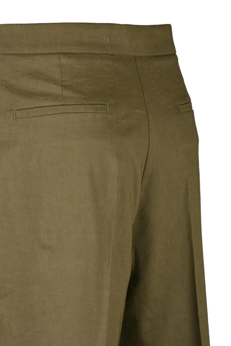 Pinko Linen Stretch Trousers - Military Green
