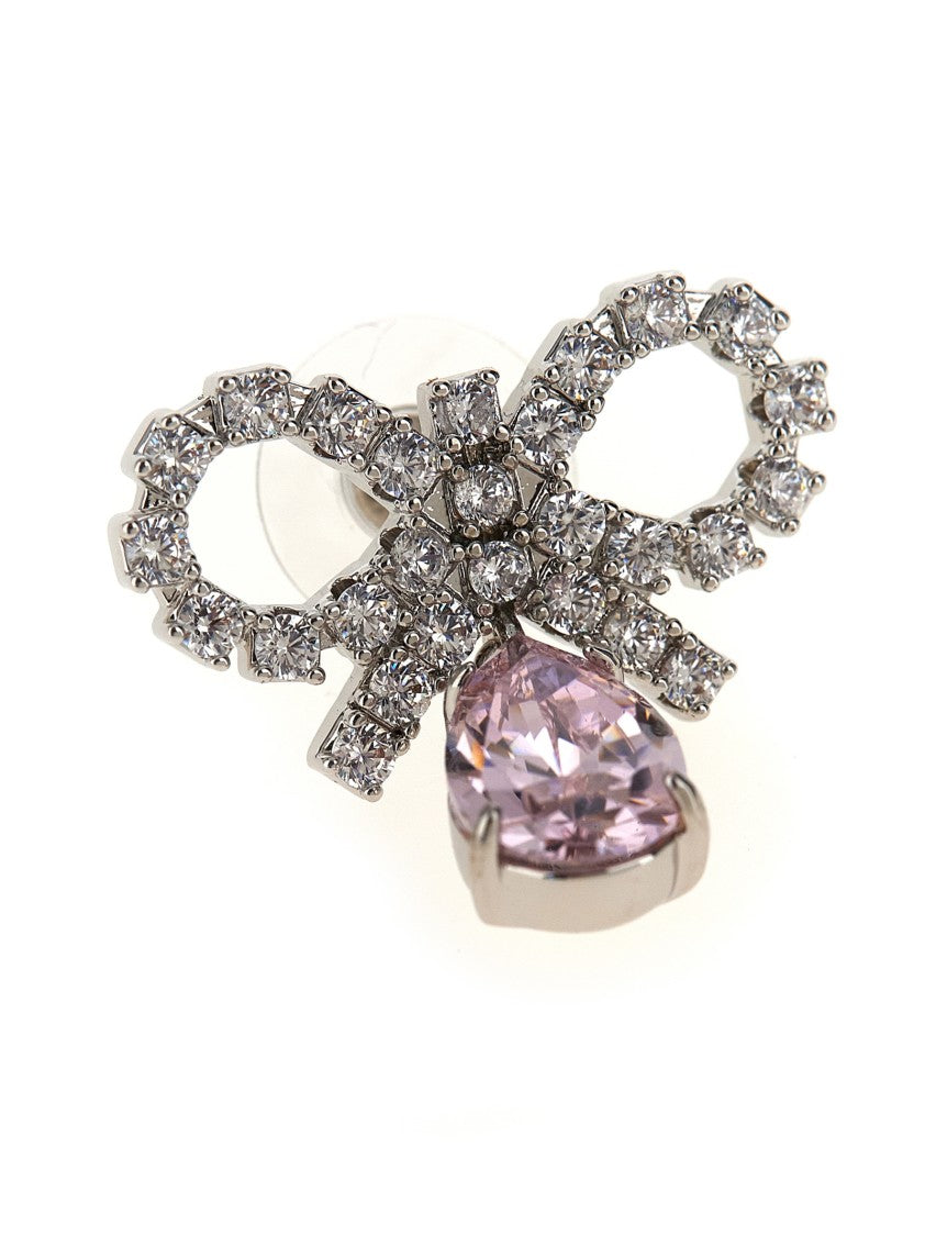 Self-Portrait 'Micro Bow Pink Droplet' Earrings