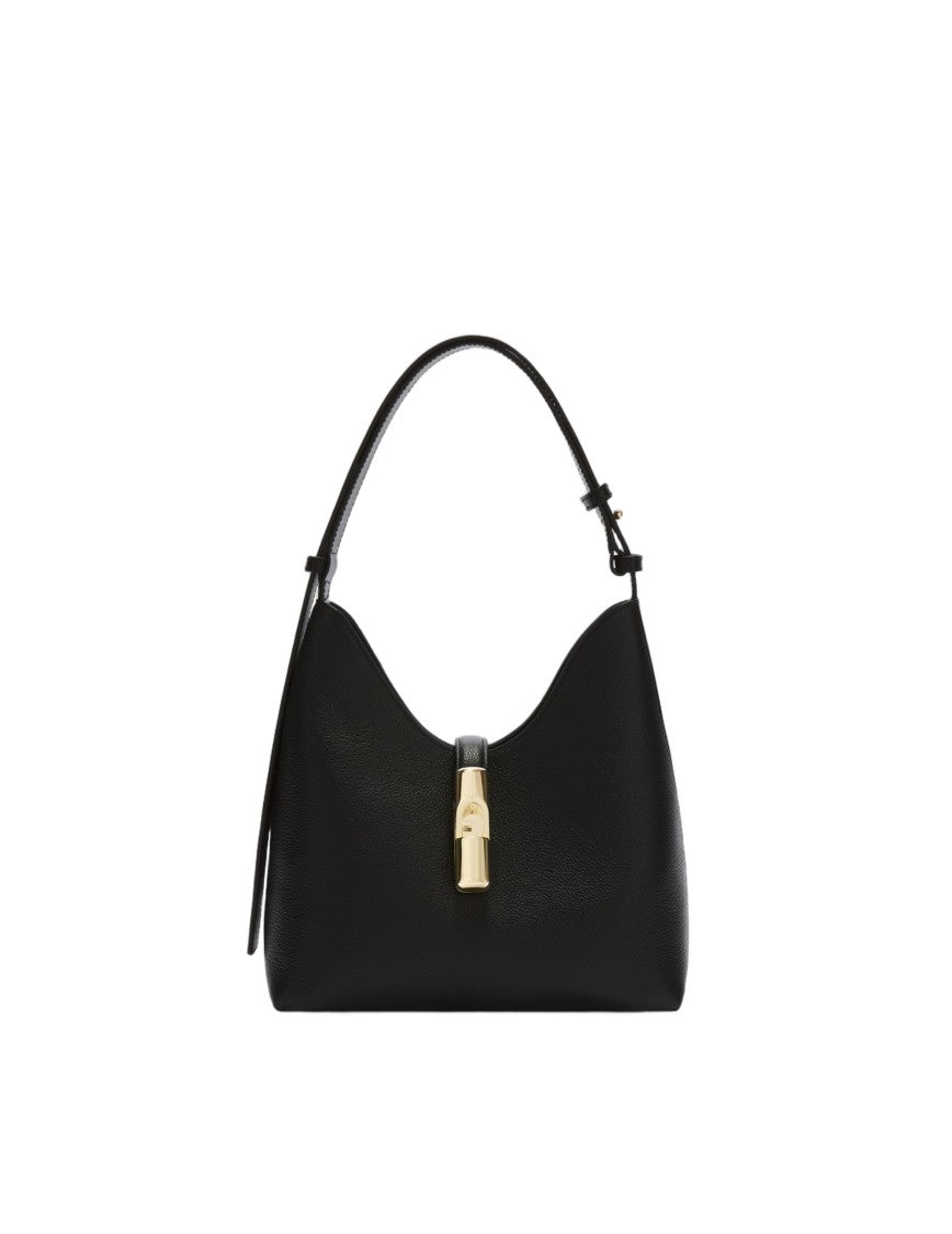 Furla Goccia S Leather Hobo Bag, Black