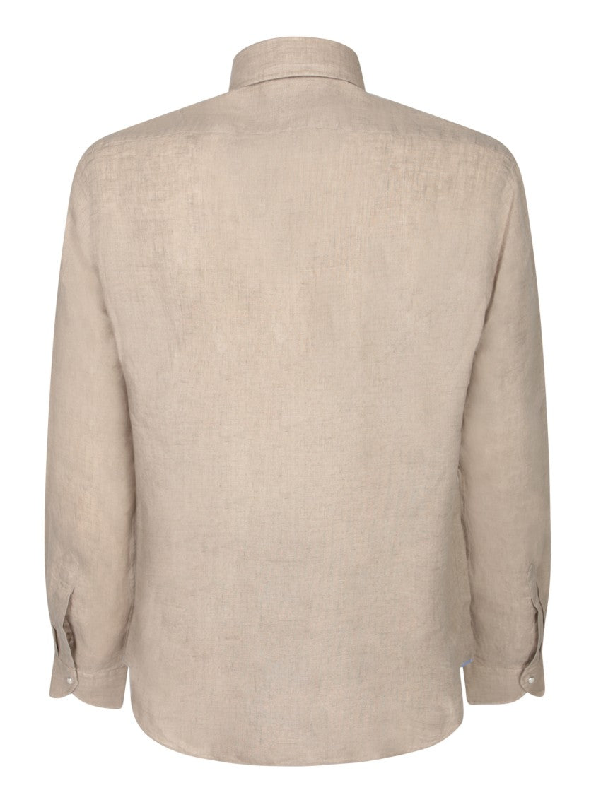 Dell'oglio Beige Linen Shirt With Classic Collar