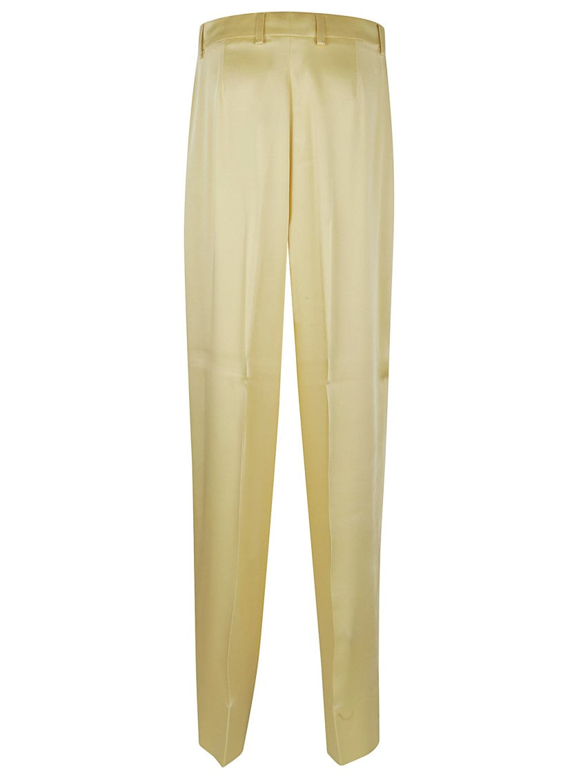 Stella Mccartney Canary Yellow Satin Relaxed Fit Trousers