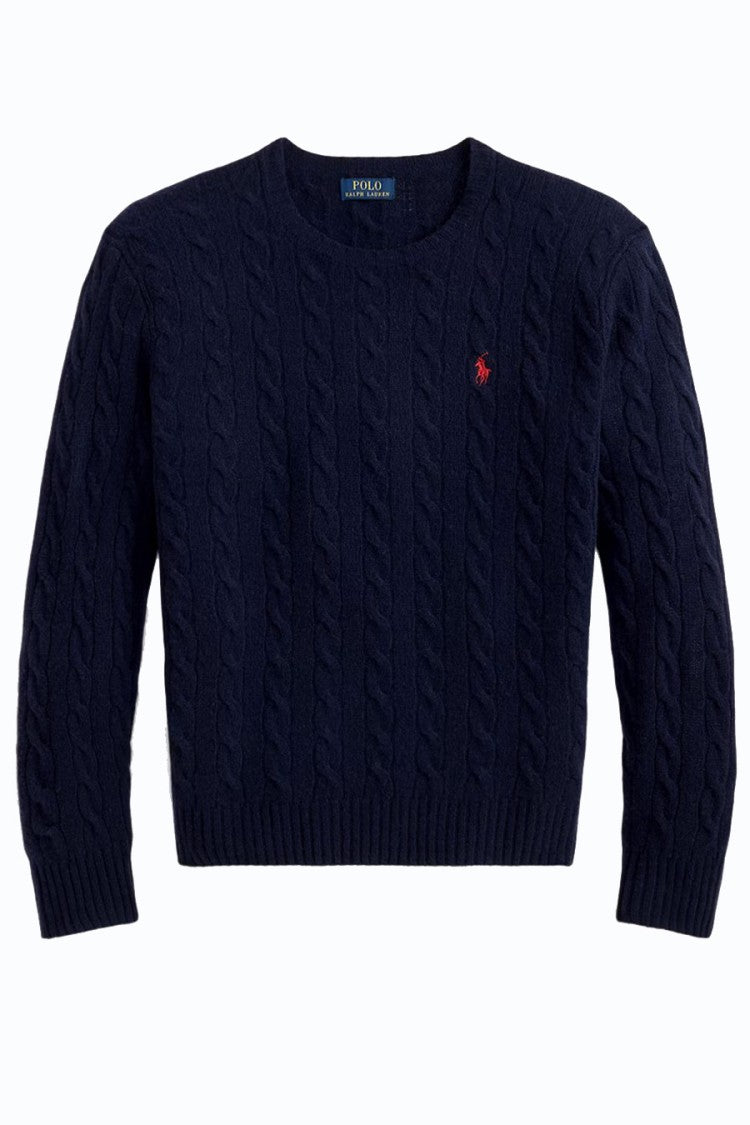 Polo Ralph Lauren Navy Cable-Knit Crew-Neck Sweater