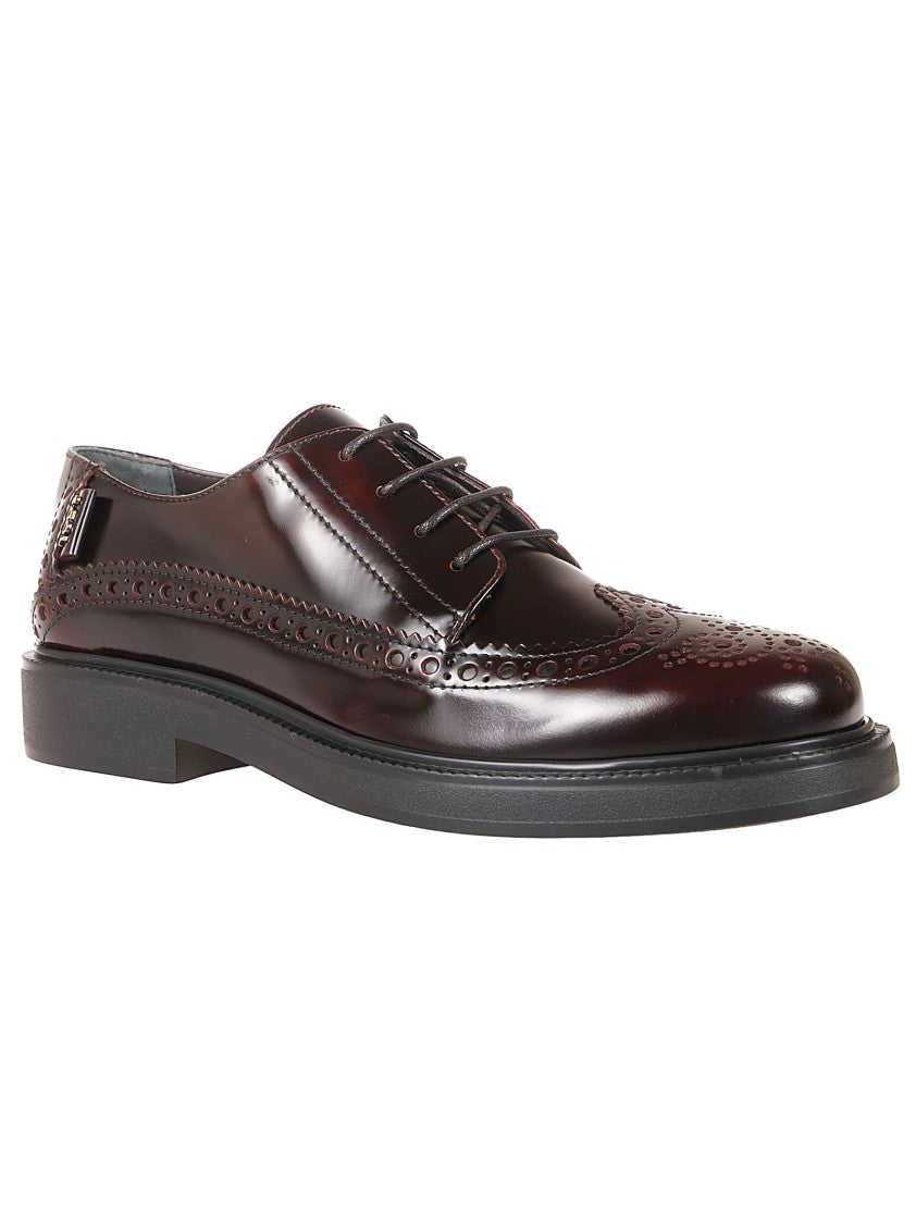 Tod's Brogue Leather Lace-Up Shoes With Polished Finish