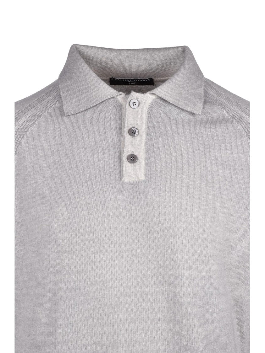 Daniele Fiesoli Knit Polo In Extrafine Merino Wool And Cashmere Blend