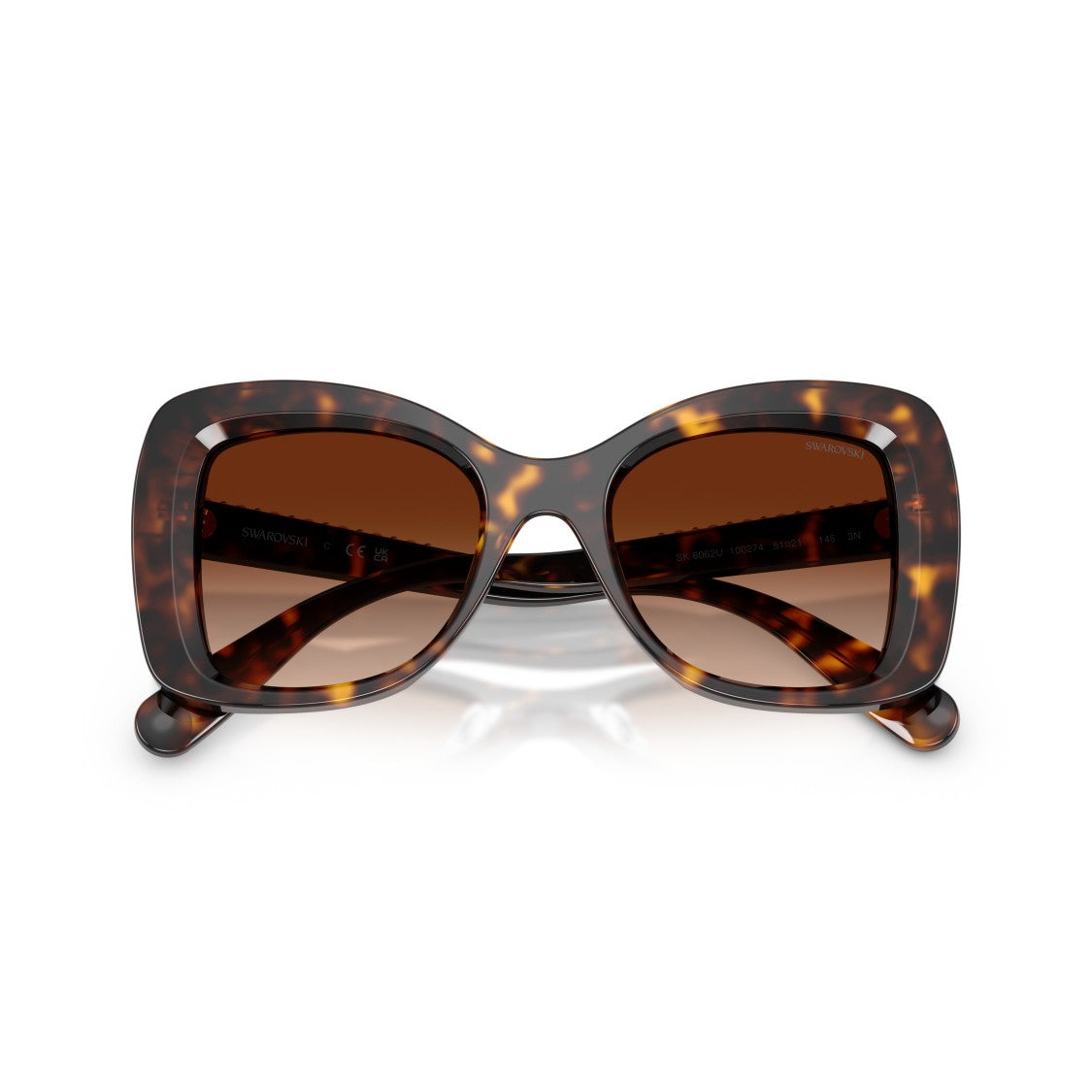Swarovski 0Sk6062u Bold Oversized Square Sunglasses With Tortoiseshell Acetate Frame