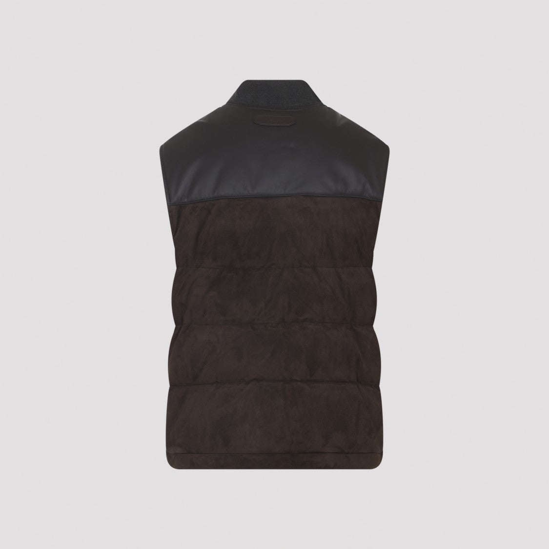 Brioni Puffer Dark And Brown Leather Gilet