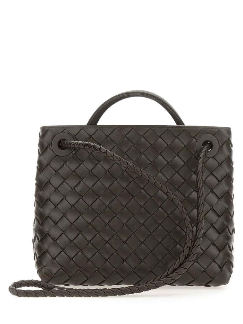 Bottega Veneta Small Woven Lamb Leather Shoulder Bag With Gold Clasp