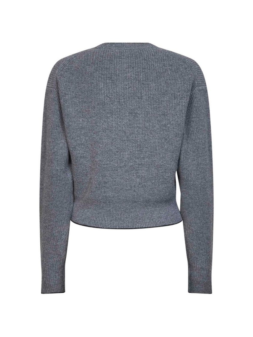 Chloé Cropped Knit Embroidered Heart Sweater