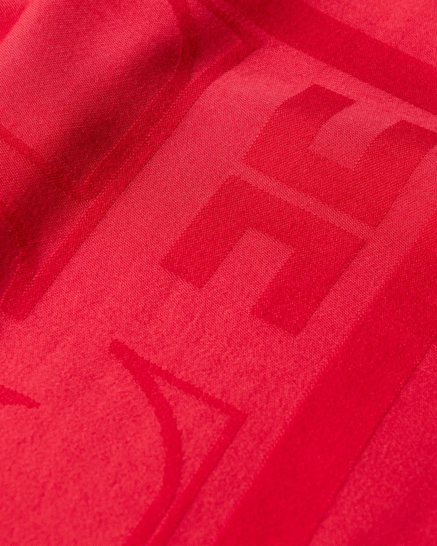 Elisabetta Franchi Rectangular Scarf With Fringed Edges And Iconic Logo Pattern