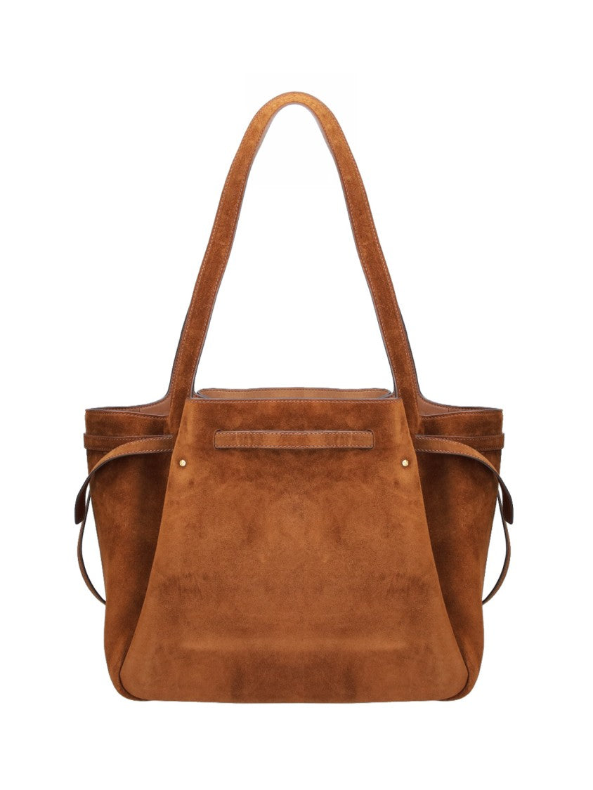 Tory Burch Brown Romy Suede Leather Tote Bag