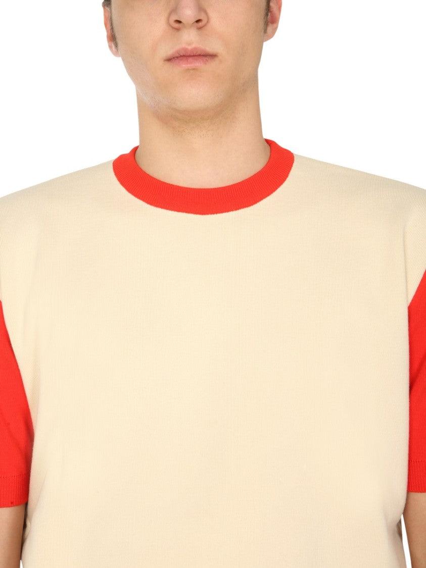 Sunnei X Eleonora Bonucci Crew Neck T-Shirt With Contrasting Profiles
