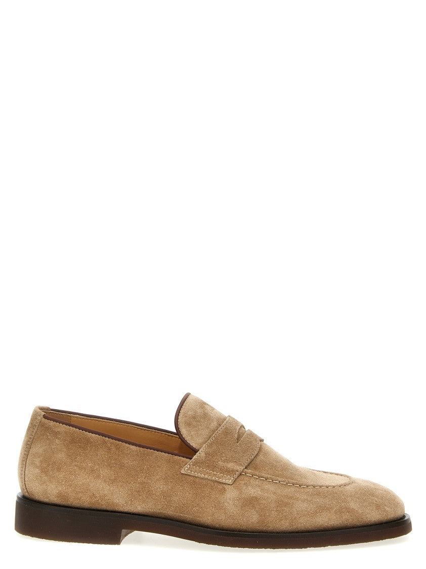 Brunello Cucinelli Classic Suede Loafers With Rubber Sole