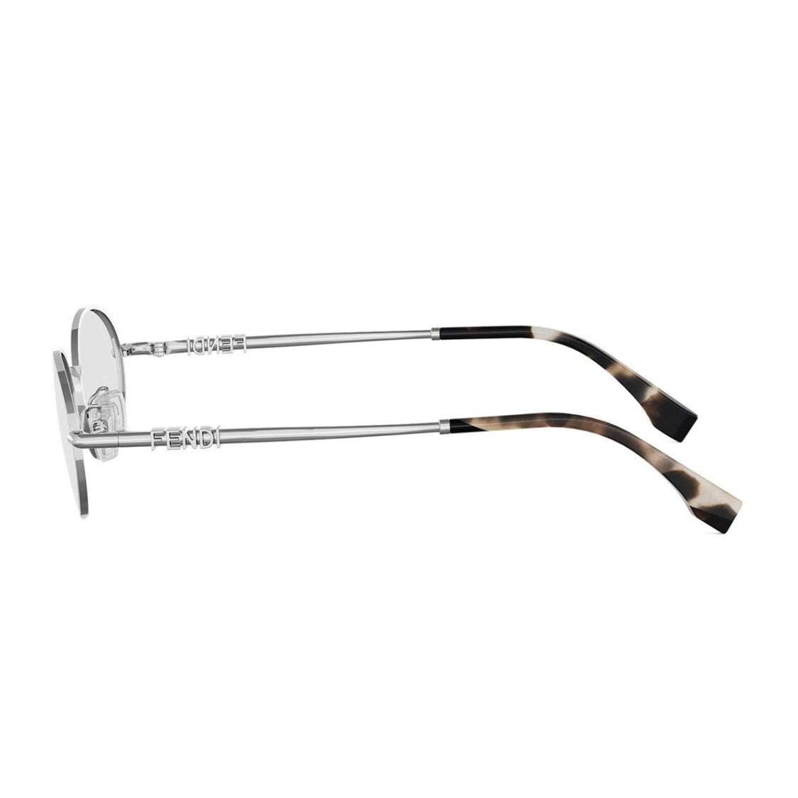 Fendi Silver Fendigraphy Metal Oval Sunglasses