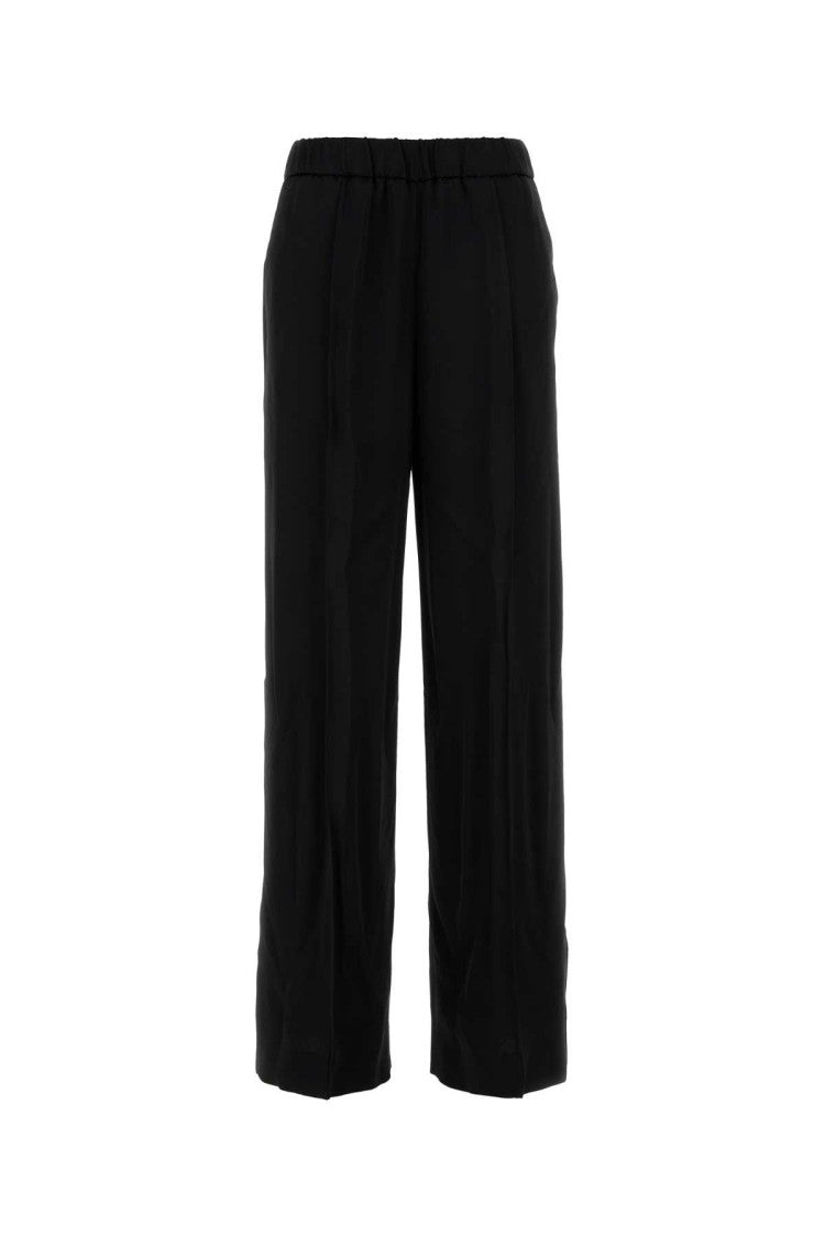 Jil Sander Black Satin Wide-Leg Pant