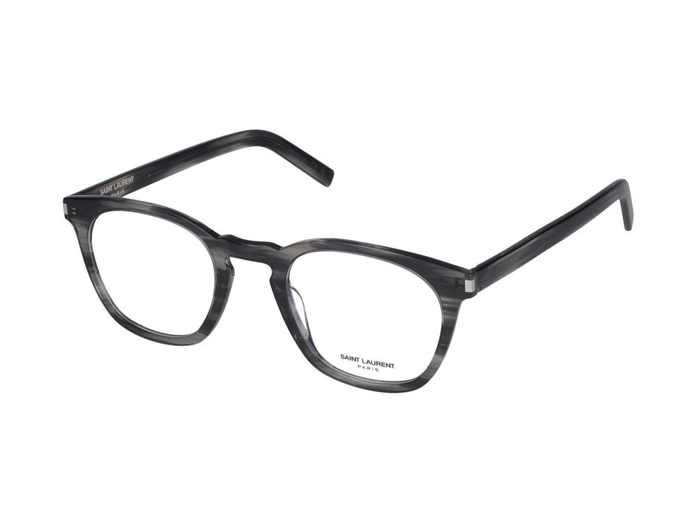 Saint Laurent Havana Translucent Square Frame Eyeglasses