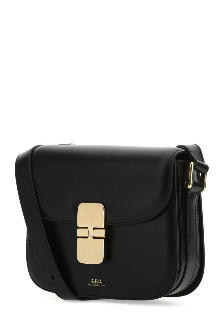 A.P.C. Black Leather Mini Grace Crossbody Bag