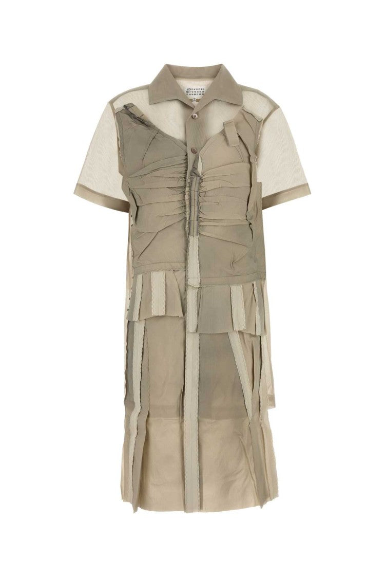 Maison Margiela Cappuccino Mesh Shirt Dress
