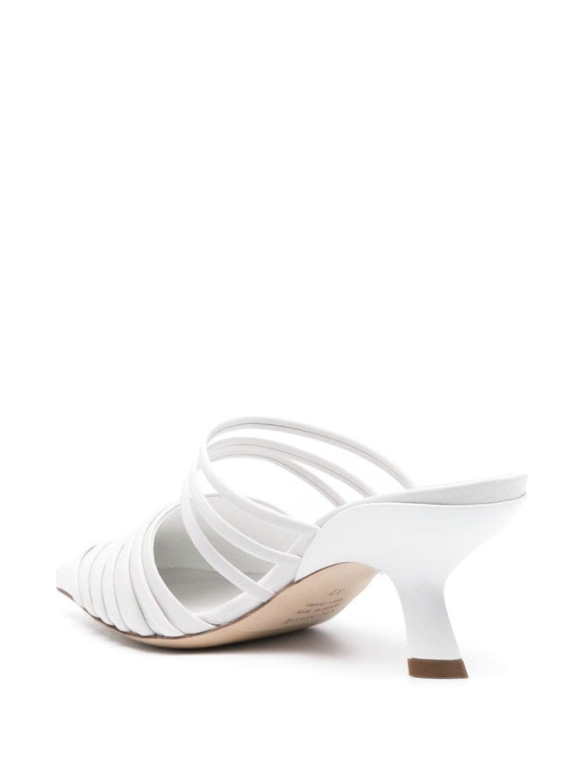 Vic Matié Polished White Calf Leather Sandals