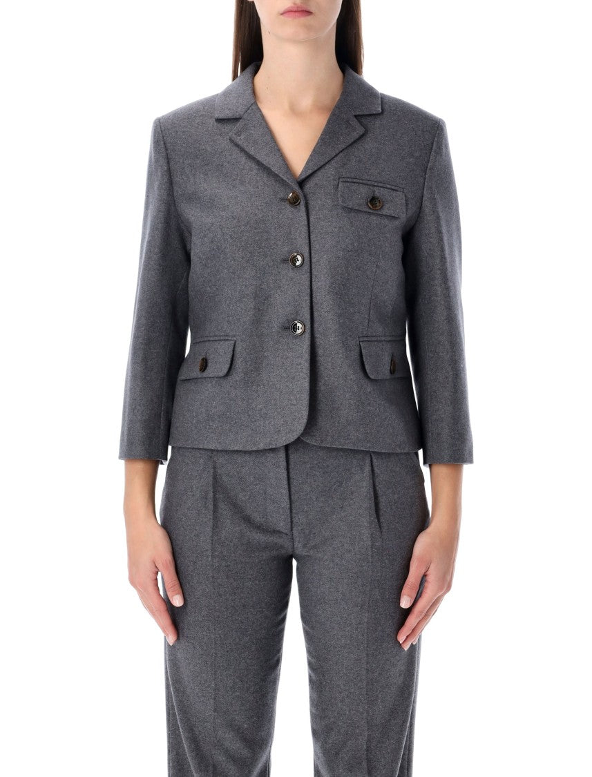 The Garment Mitch Fitted Jacket In Grey Melange Wool