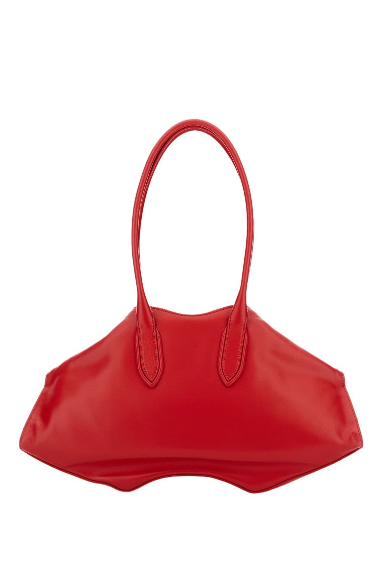 Alexander Mcqueen Sculptural Leather Shoulder Bag With Tubular Handles
