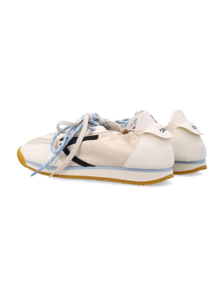 Puraai Vegan Lace-Up Sneakers With Double Lace System And Zigzag Accents