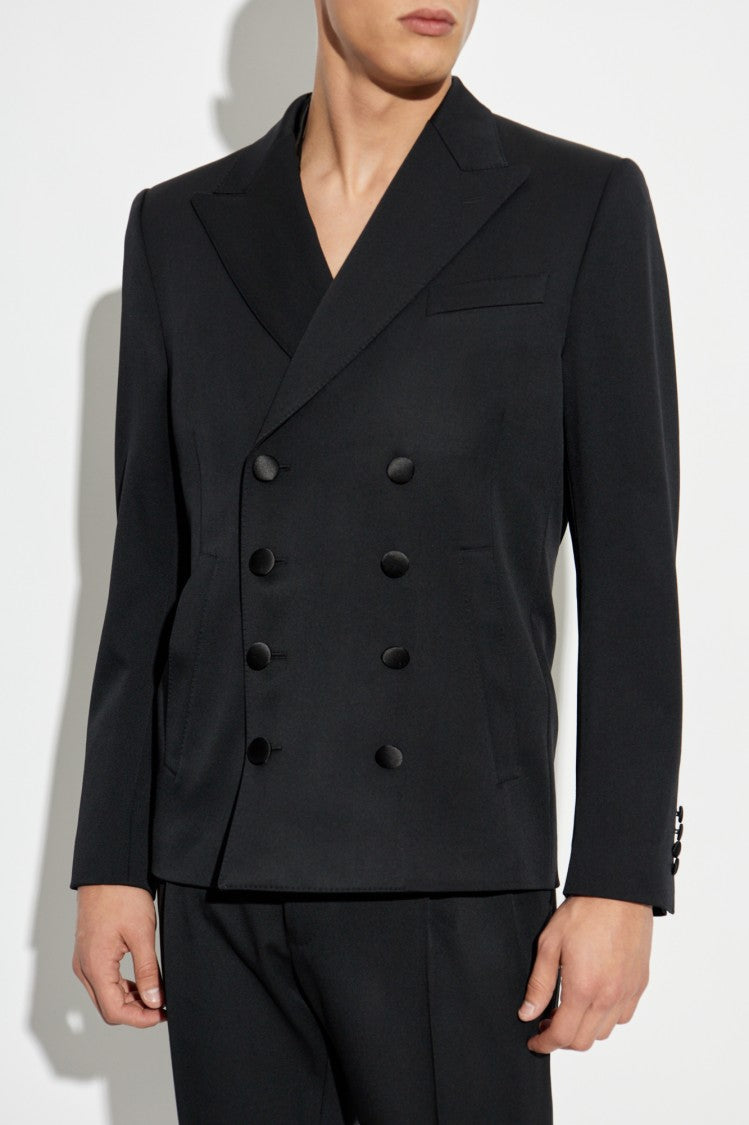 Dolce & Gabbana Double-Breasted Black Wool Blazer