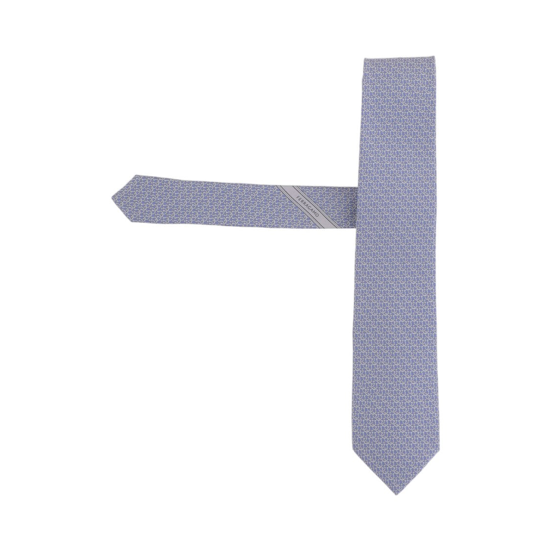 Salvatore Ferragamo Light Blue Patterned Silk Tie