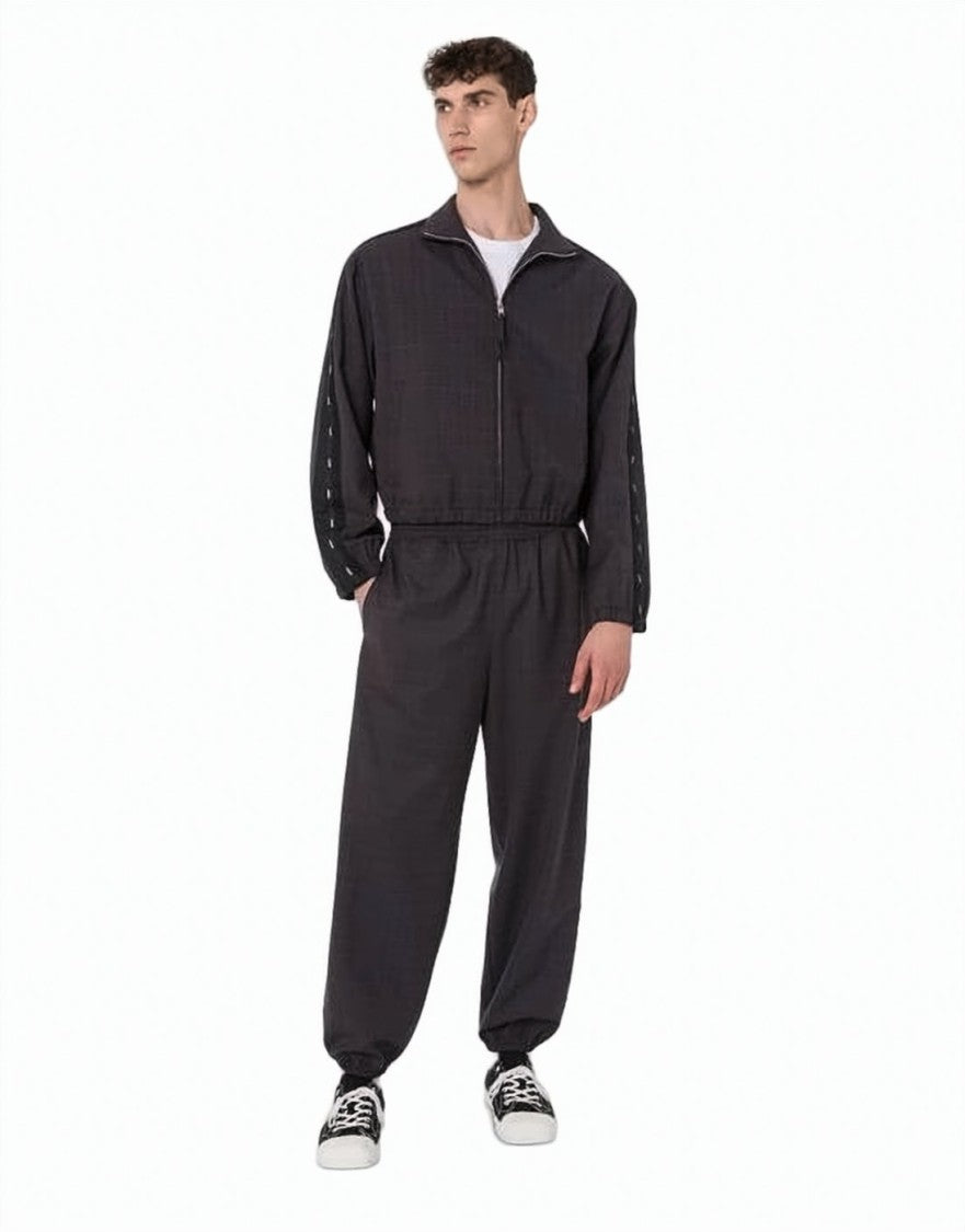 Moschino Cropped High Collar Jacket With Checkered Pattern