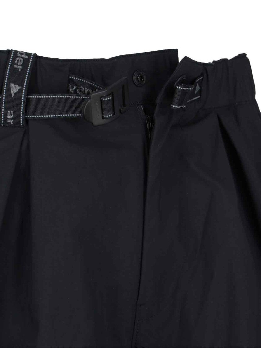 And Wander Belted Cargo Trousers In Black Nylon