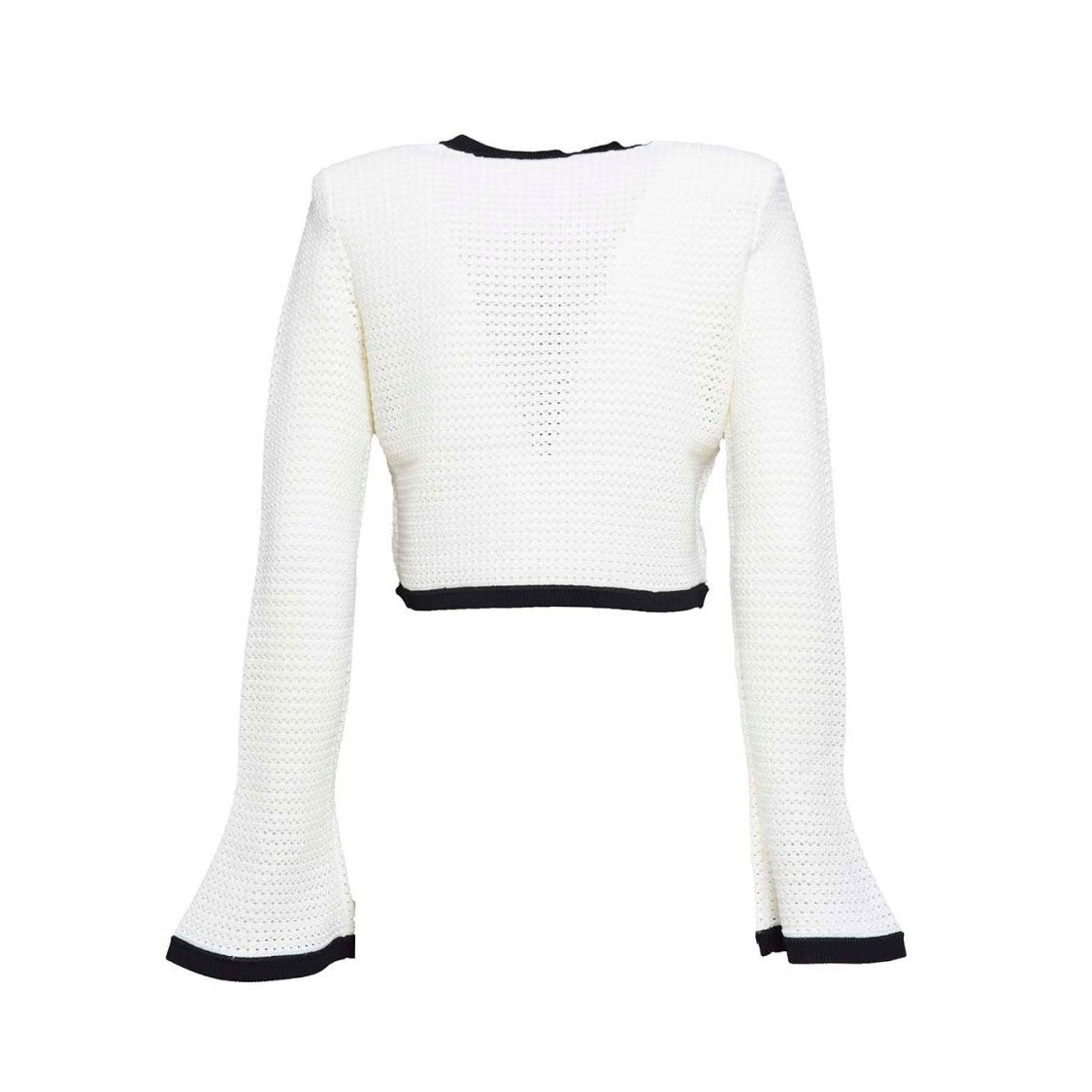 Self-Portrait White Crochet Knit Cardigan